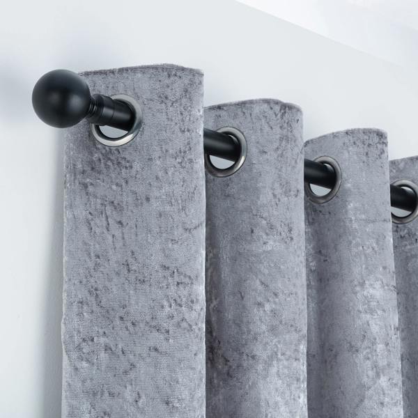A.Unique Home Plain Ball Extendable Curtain Pole (25/28mm) (Matte Black,70cm - 120cm)