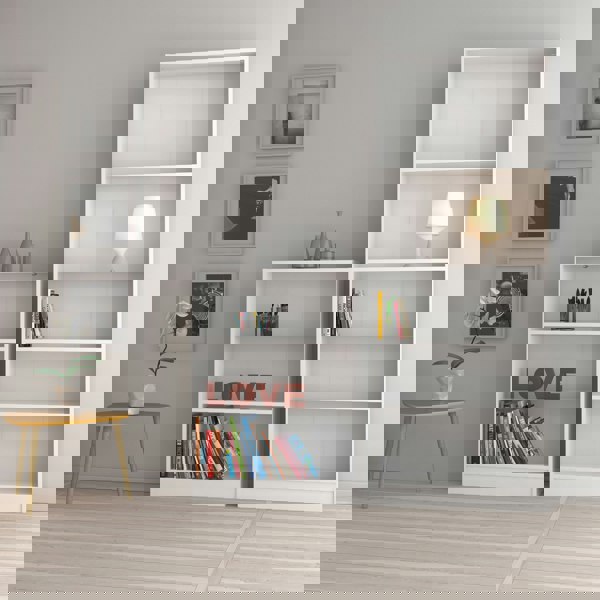 Furniture To Go Basic Low Wide Bookcase (2 Shelves) in White