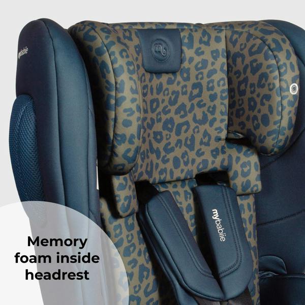 My Babiie MBCS80 Foldable Toddler to Booster R129 Car Seat with ISOFIX - Navy Leopard
