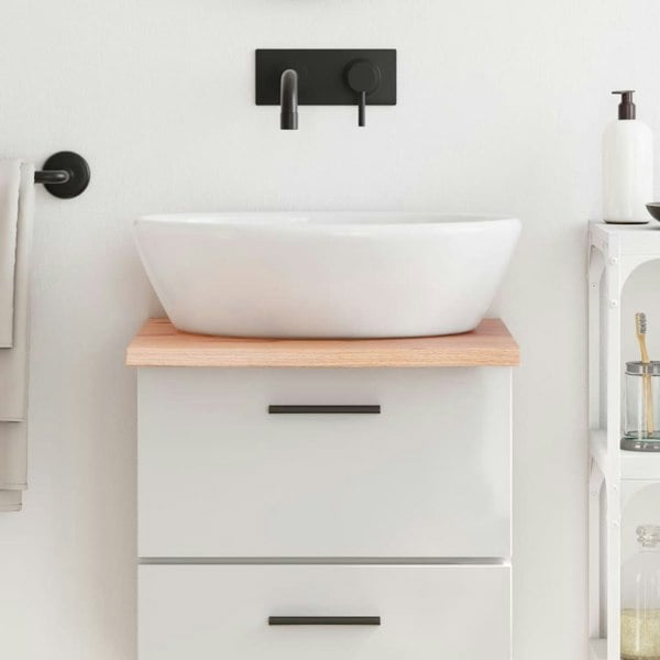 Berkfield Bathroom Countertop Light Brown 40x50x2 cm Treated Solid Wood
