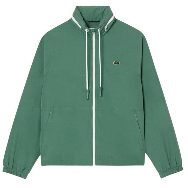 Lacoste Mens Water Repellent Detachable Hood Jacket - Green