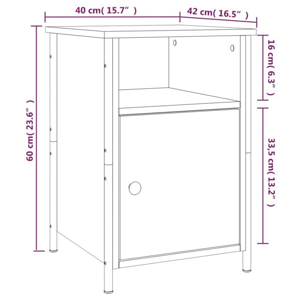 Berkfield Bedside Cabinet Sonoma Oak 40x42x60 cm Engineered Wood