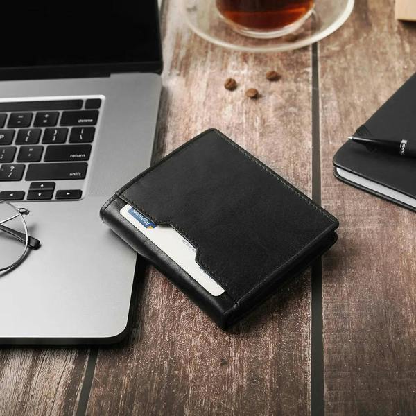Leather Wallet with Coin Pocket – Alexander Alperto Black 02