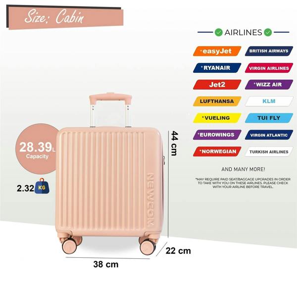 Infinity Luggage Hard Shell Cabin 44 x 22 x 38 cm TSA Secure Luggage Suitcase Suitable for Easyjet, Ryanair