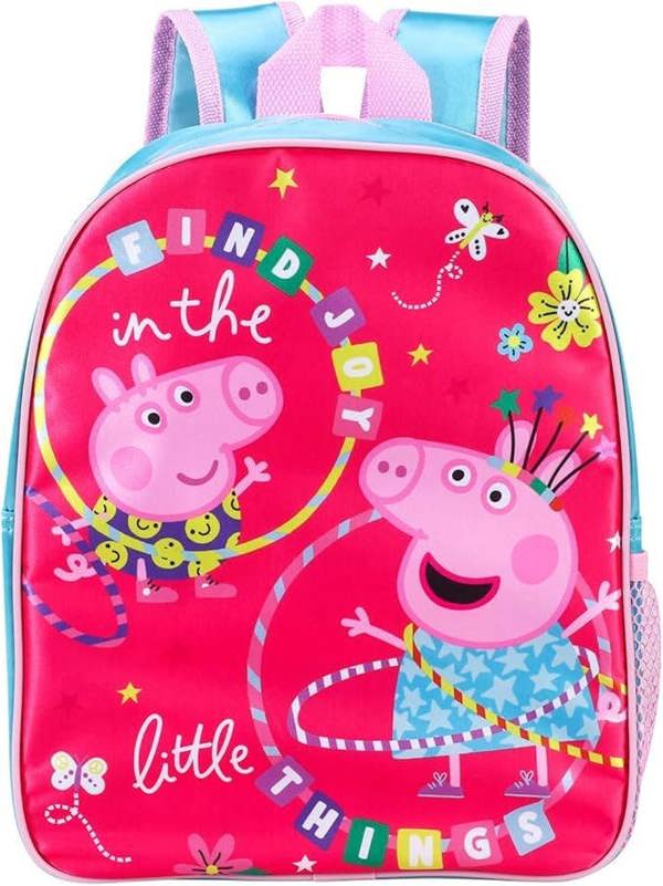 Infinity Luggage Peppa Pig Girls Backpack Pink Rainbow Adjustable Shoulder Strap Schoolbag