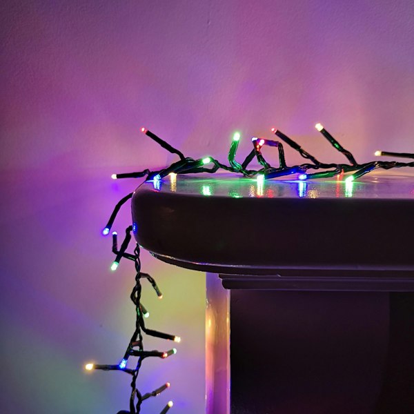 Samuel Alexander 480 LED 6.2m Premier Clusterbrights Indoor Outdoor Multifunction Mains Operated Christmas Cluster Lights with Timer in Multicoloured