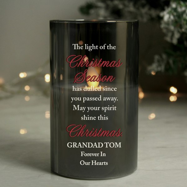 Personalised Memento Company Personalised Christmas Season Memorial Smoked LED Candle
