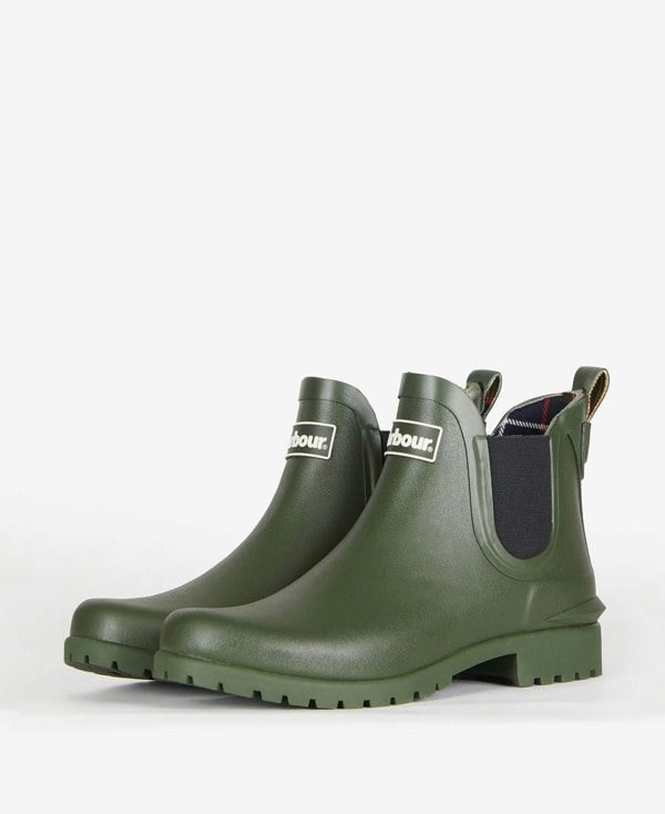 Barbour WILTON Womens Chelsea Wellington Boots Olive