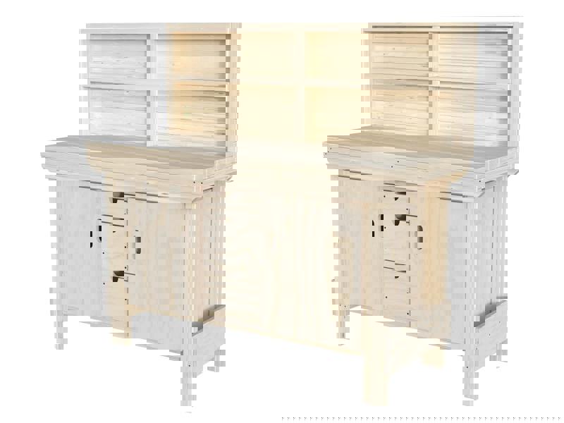 Acorn Heavy-Duty Cupboard Workbench (V.5) – Sturdy Wooden Workbench with Two Cupboards, One on Each side, Multiple Large Drawers, and Optional Back Panel or Pegboard, Ideal for Garages, Workshops, and Sheds