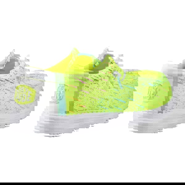 HEYDUDE Wally Party Mesh Polyester Men's Lime Punch/White Moccasins Shoes
