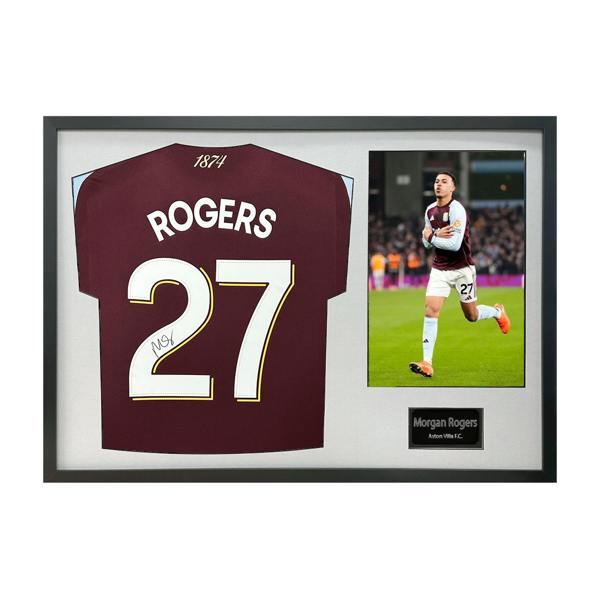 Morgan Rogers Signed Aston Villa Shirt Classic Frame