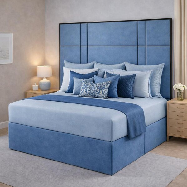 Great British Beds Alice headboard with Contrast Border Divan Bed