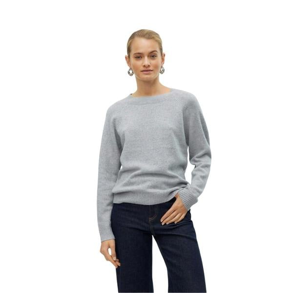 Vero Moda Womens/Ladies Plain Knitted Jumper - Light Grey Melange - 
