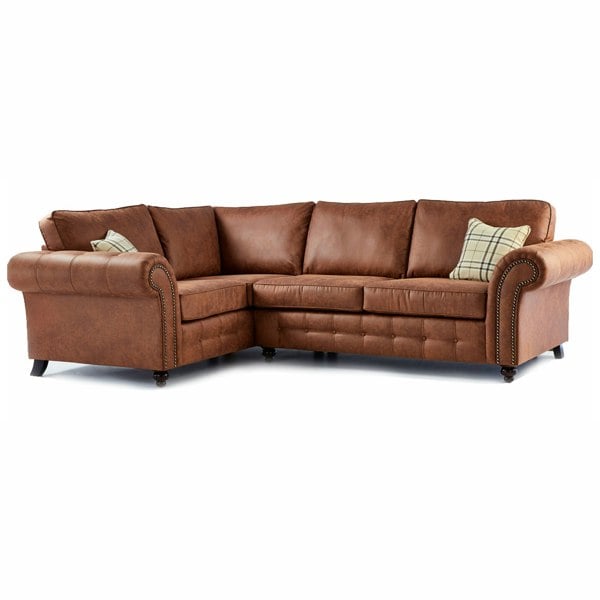 Furnishings For Less Oakland 4 Seater Leather Corner Sofa Chesterfield Style