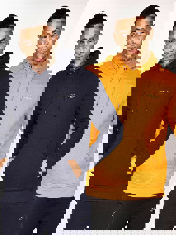 Crosshatch Traymax Hoodie 2pk Navy/Mustard