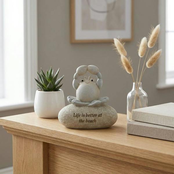 Garden Greatness Coastal Beach Pebble Ornament