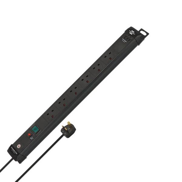 Brennenstuhl Premium-Line 6-Way Power Strip with 2x USB C and 1x USB A