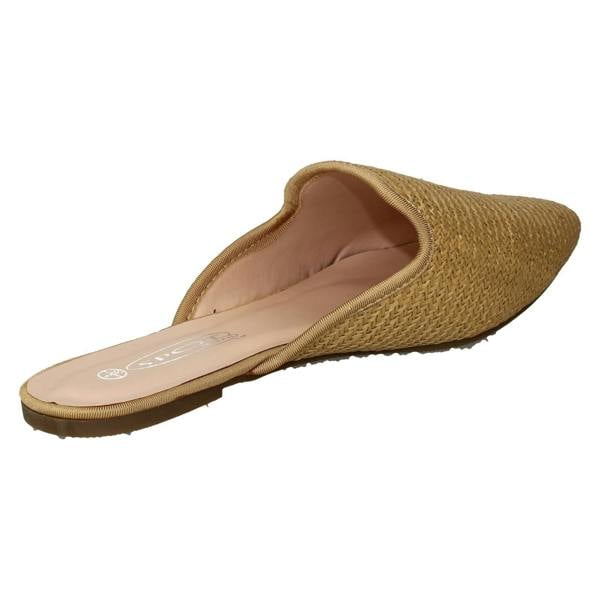 Spot On Ladies Spot On Flat Slip On Mule Wide Fit Sandals F80527
