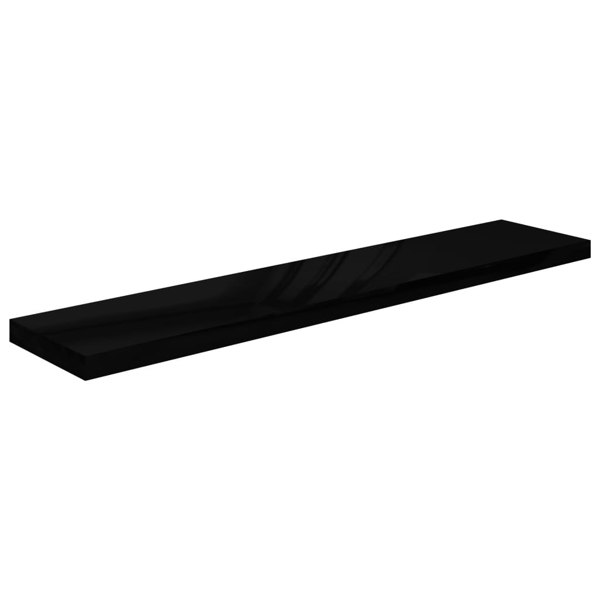Berkfield Floating Wall Shelves 2 pcs High Gloss Black 120x23.5x3.8 cm MDF