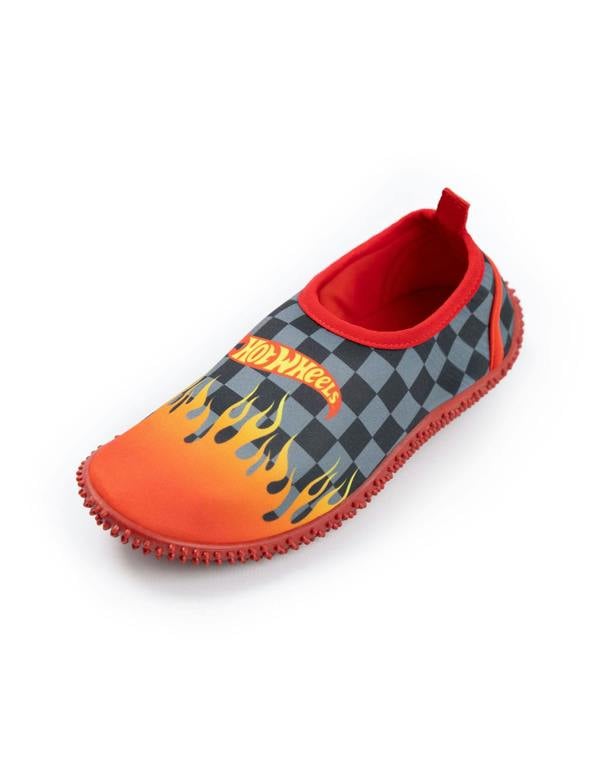 Hot Wheels Boys Red Flames Aqua Shoes