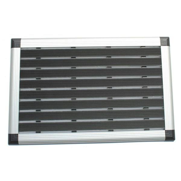 Ultralux Outdoor Aluminium Drainage Door Mat – Non-Slip Heavy Duty Scraper Doormat – Weatherproof, Rustproof Metal Frame – Grey & Black – 40 x 60cm UAN04060GR