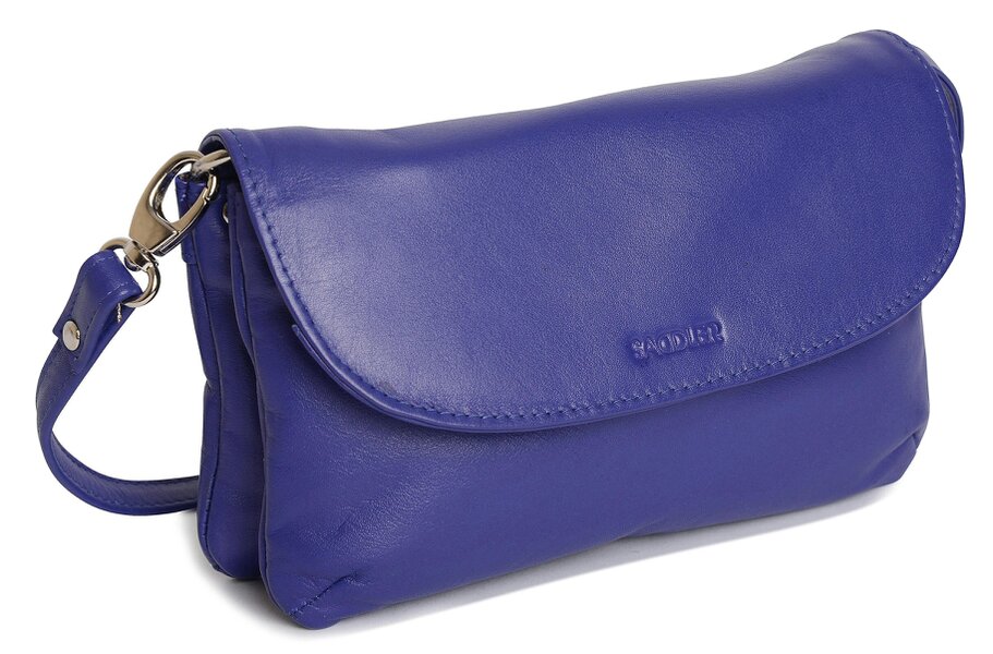 SADDLER Audrey Compact Leather Crossbody Bag & Clutch – Versatile & Stylish - Gift Boxed - Ultra Violet