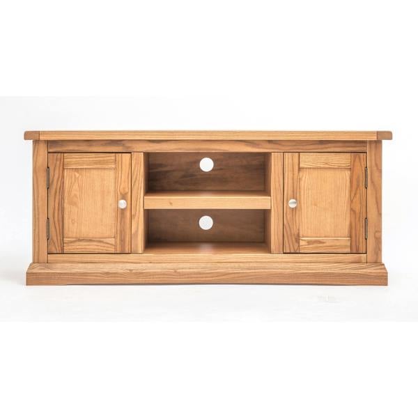 Salerno Light Wood 2 Door TV Cabinet Chrome Knob