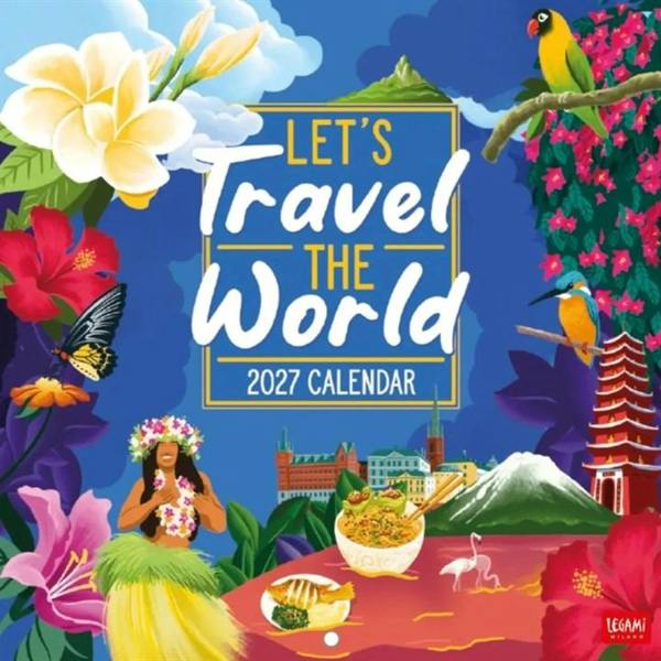 Let's Travel The World Calendar 2027, Wall Calendars, Month To View, Travel, Gift