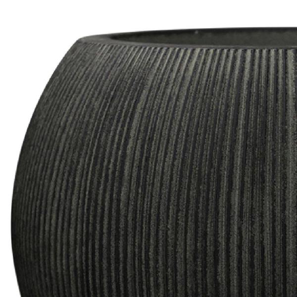 Milan Round Ruffled Plant Pot 37 x 30cm, 23L - Black
