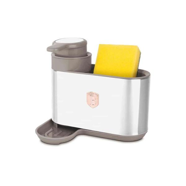 Soap Dispenser, 2-in-1 with Sponge Holder | Matt Taupe | Berlinger Haus BH8930