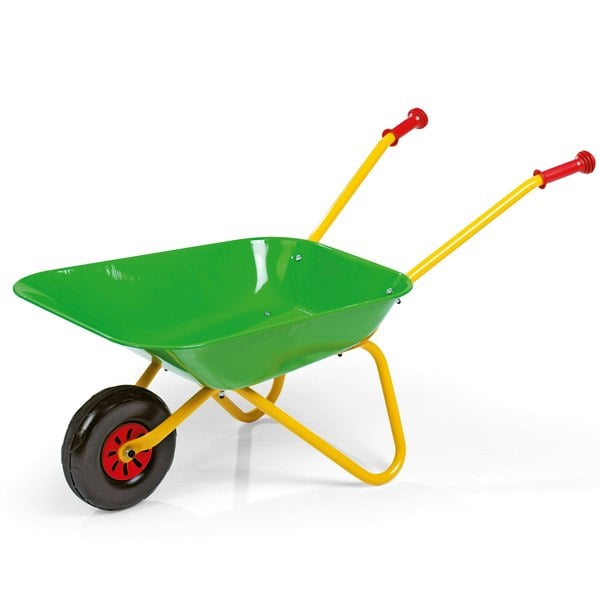 Rolly Child's Green Metal Wheelbarrow