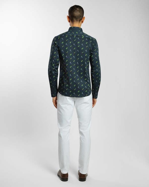 Steel & Jelly Limited Edition Fruit Print Long Sleeve Stretch Shirt