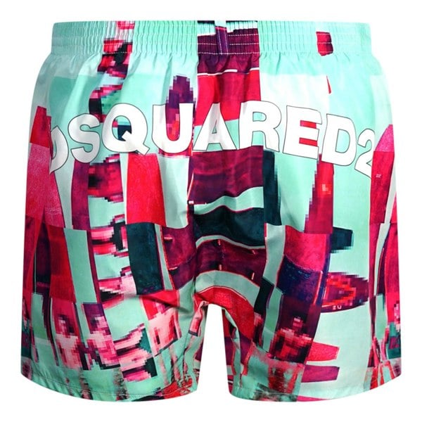 Dsquared2 Abstract Design Short Swim Shorts - Blue