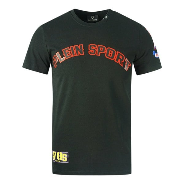 Plein Sport Multi Colour Logos T-Shirt - Black