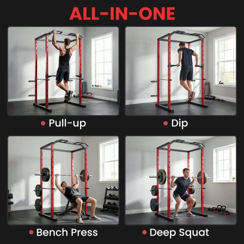 SPORTNOW Adjustable Power Tower with Pull-Up Bar & Dip Station for Home Gym