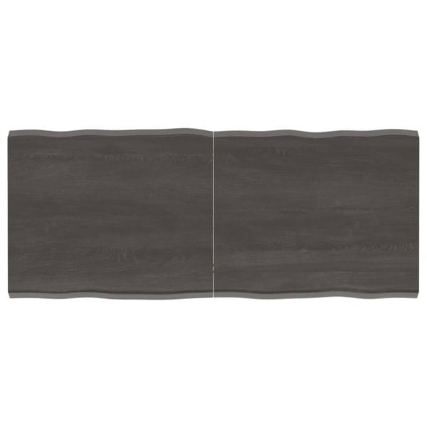 Berkfield Table Top Dark Grey 120x50x4 cm Treated Solid Wood Oak Live Edge