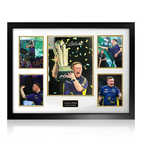 Luke Littler Signed World Champion Image Premium Frame