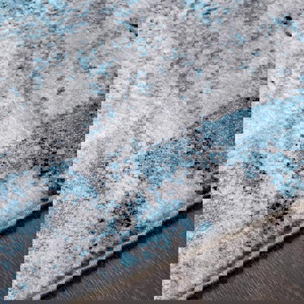 Livabliss Wanderlust-Abstract Blue Grey Black Modern Marble Rug