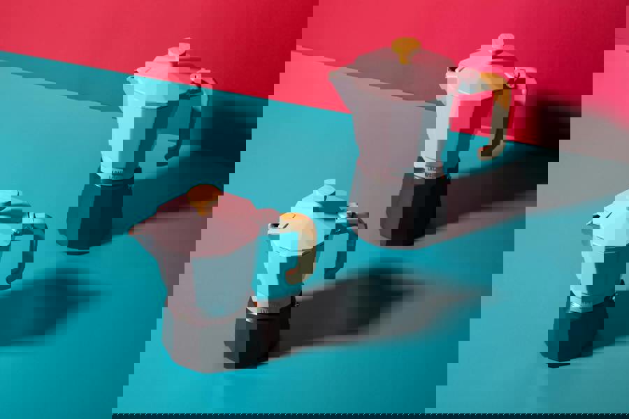 La Cafetière 'Venice' 6 Cup Espresso Maker, 2-Tone Purple, Wooden Handle 290ml