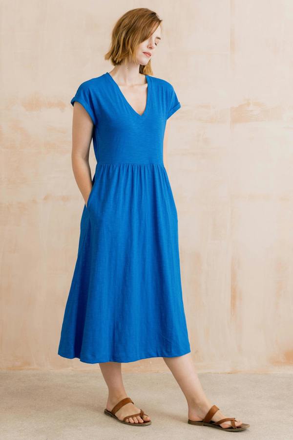 Lily & Me Shine Organic Cotton Jersey Dress Cobalt