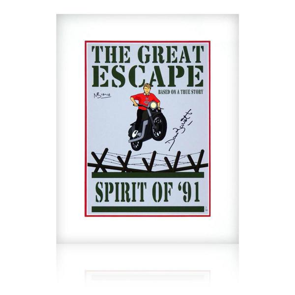 Dave Bassett Signed Great Escape 91 Poster Deluxe Mount
