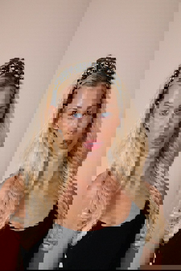 SVNX Embellished Crystal Headband In Black