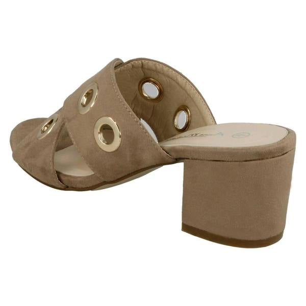 Anne Michelle Ladies Anne Michelle Mid Heel Cross Over Vamp Mules