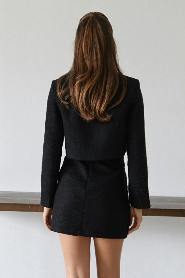 WOVCOR 2-Piece Woven Jacket-Skirt Set