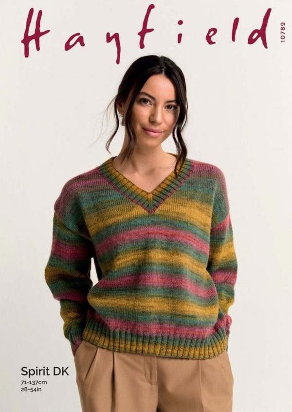 Hayfield Spirit DK Knitting Pattern 10789, Sweaters for Women, 28 - 54 Inches - Easy
