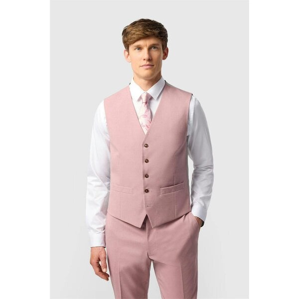 Antique Rogue Blake Pink Plain Waistcoat