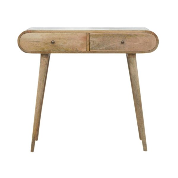 Wyld Haus Florence Oval 2 Drawer Natural Mango Wood Console Table