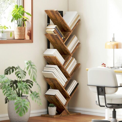 Wyld Haus Varani Wood Wood Effect 8 Section Tree Style Bookcase