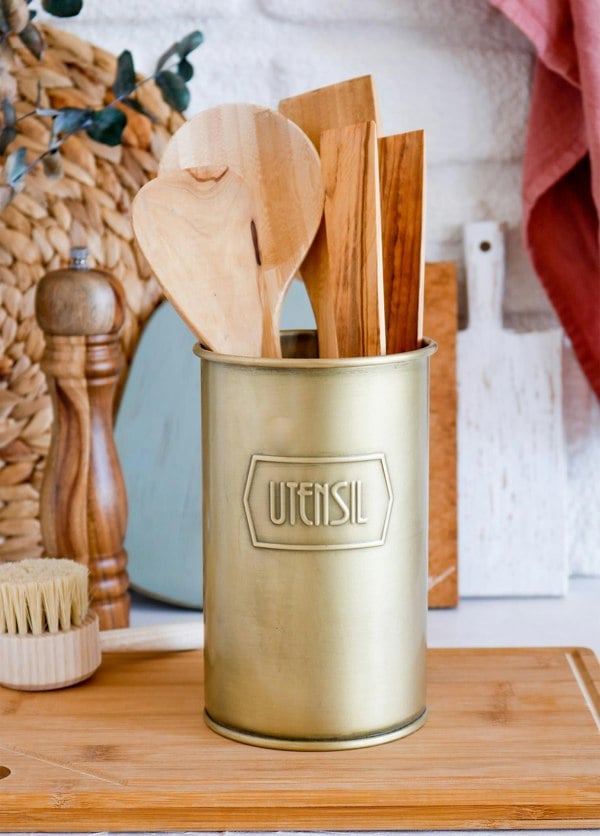 Rozi Gold Utensil Holder