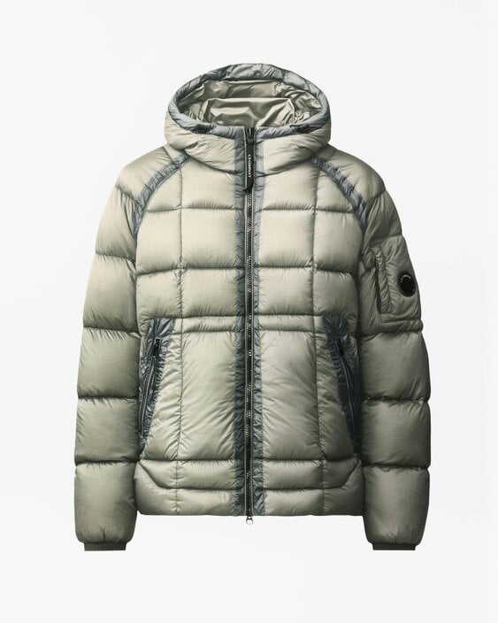 C.P. Company D.D.-Shell Mens Hooded Puffer Jacket - Flint Grey 936